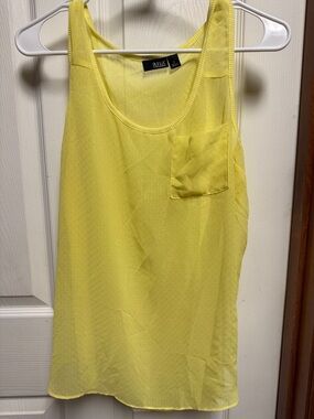 a.n.a Bright Yellow Sleeveless Pocket Tank Top